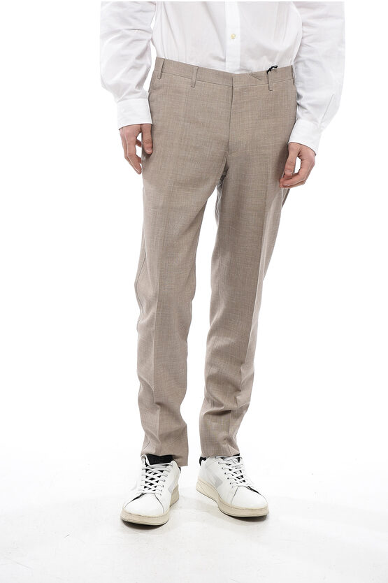 Corneliani Cc Collection 4-pocketed Reset Silk Blend Pants In Gray