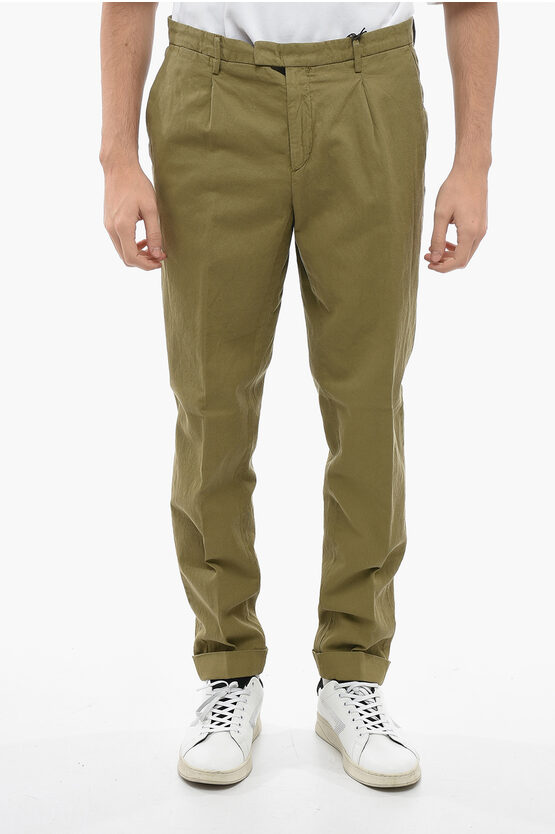 Corneliani Cc Collection 5 Pockets Solid Color Pants In Green