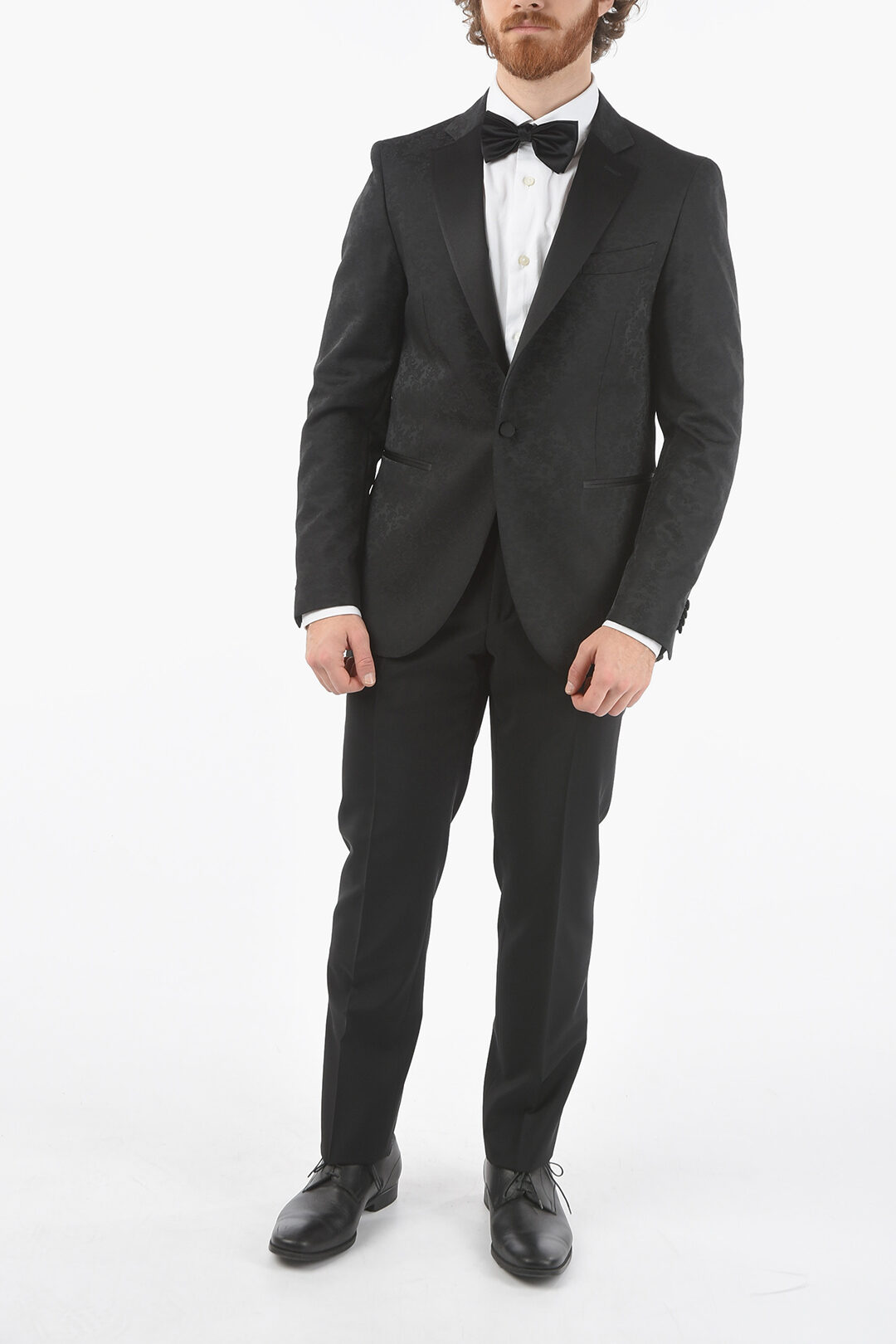 Corneliani CC COLLECTION anthemionprint side vents tuxedo jacket men