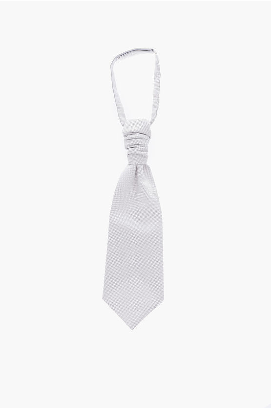 Corneliani Cc Collection Ascot Tie With Adjustable Collar In White