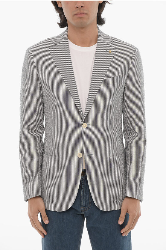 Corneliani Cc Collection Awning Striped Half-lined Refined 2-buttons Bl