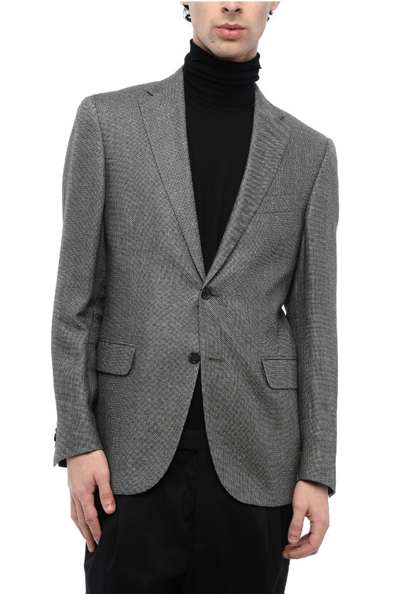 Corneliani Cc Collection Bird's Eye Cashmere Blend Single-breasted Blaz