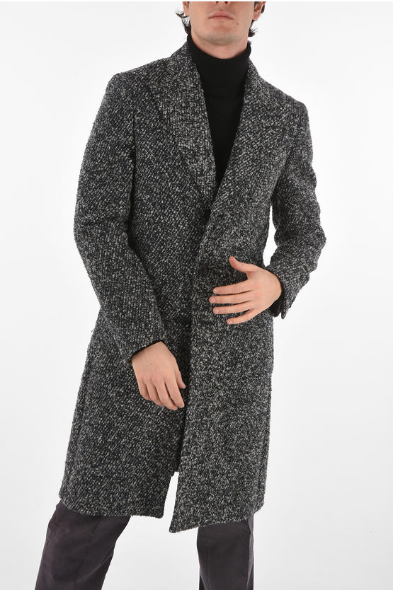 Corneliani CC COLLECTION Bouclé Wool 3 Button Coat men - Glamood