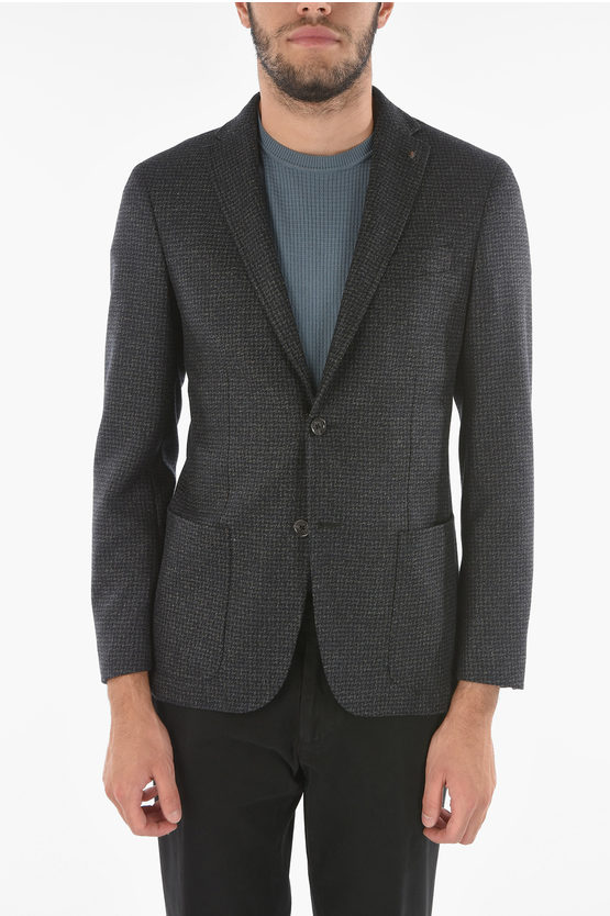 Corneliani Cc Collection Cashmere Blend Right Blazer With Iconic Beetle In Black