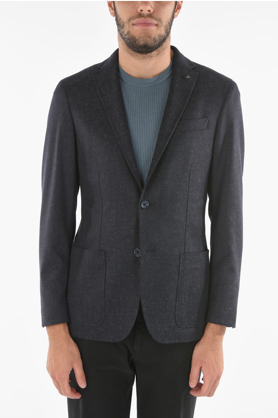 Shop Corneliani Cc Collection Cashmere Blend Right Blazer With Iconic Beetle