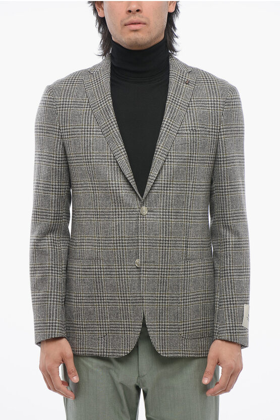 Corneliani Cc Collection Cashmere-blended Blazer With Check Pattern