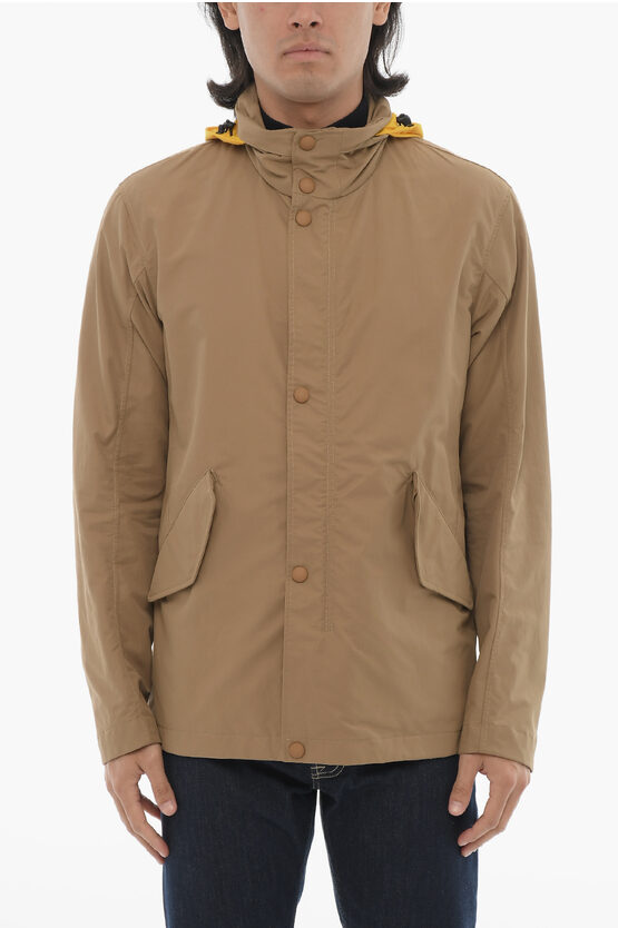 Corneliani Cc Collection Contrasting-hooded Windbreaker Jacket