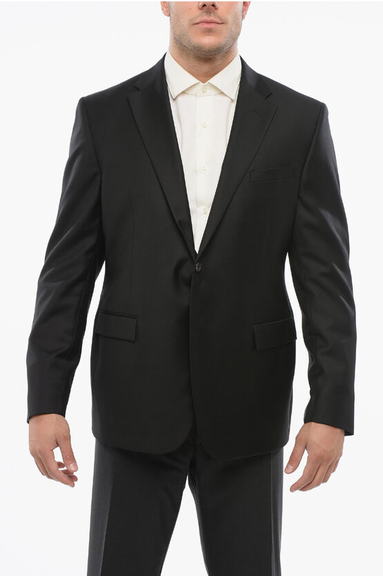 Corneliani Cc Collection Virgin Wool Blazer With Flap Pockets