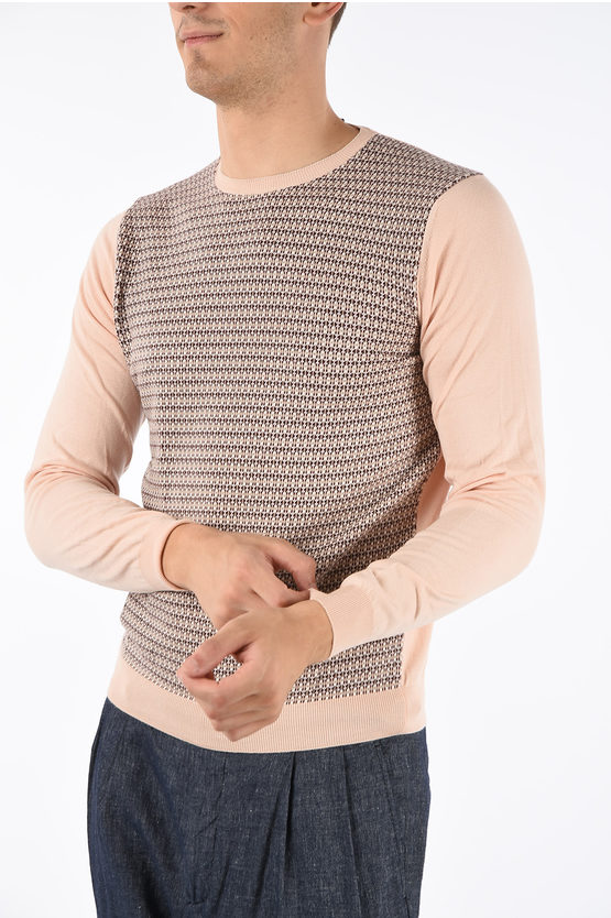 Shop Corneliani Cc Collection Cotton Jacquard Sweater