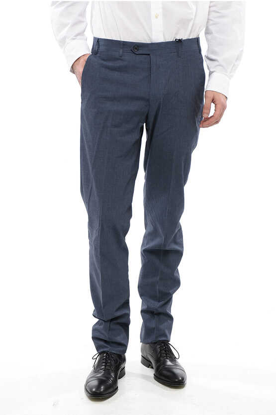 Corneliani Cc Collection Cotton Right Pants With Flush Pockets