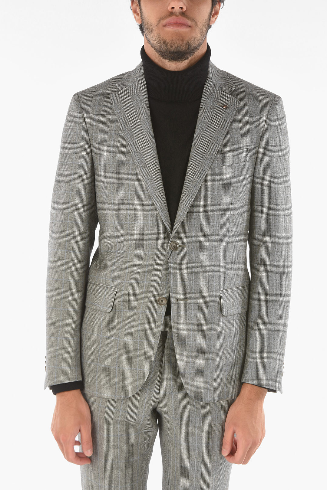 0099~CC COLLECTION windowpane check drop 7R 2-button RIGHT suit main image 1