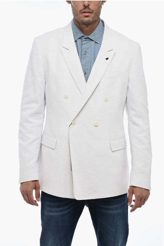 Shop Corneliani Cc Collection Double Breasted Blazer With Peak Lapel