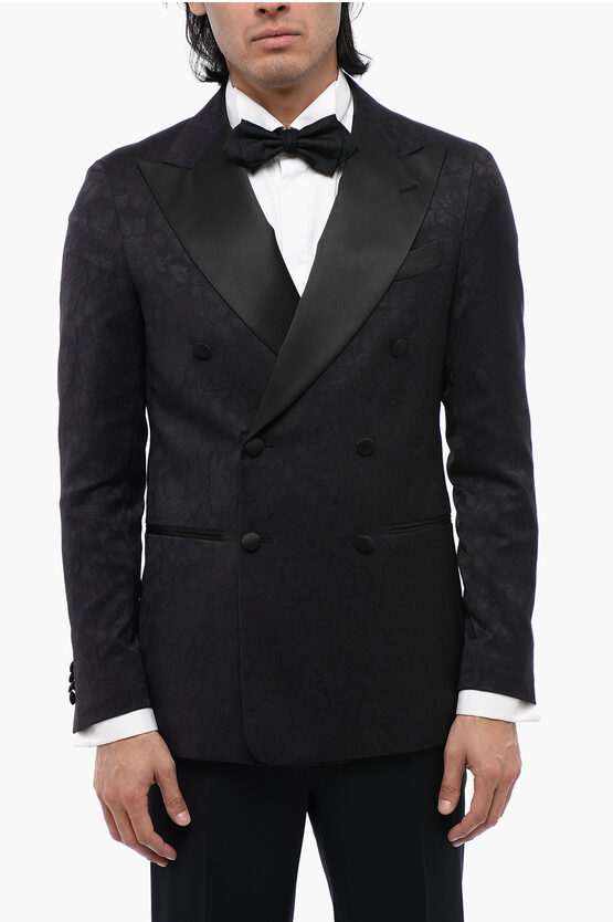 Corneliani Cc Collection Double-breasted Cerimonia Reward Jacquard Blaz