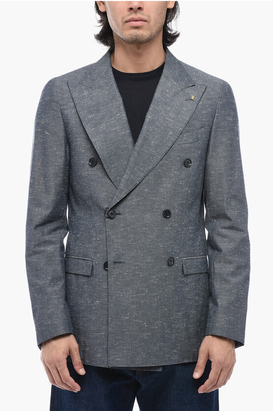 Shop Corneliani Cc Collection Double-breasted Half-lined Blazer With Peak La