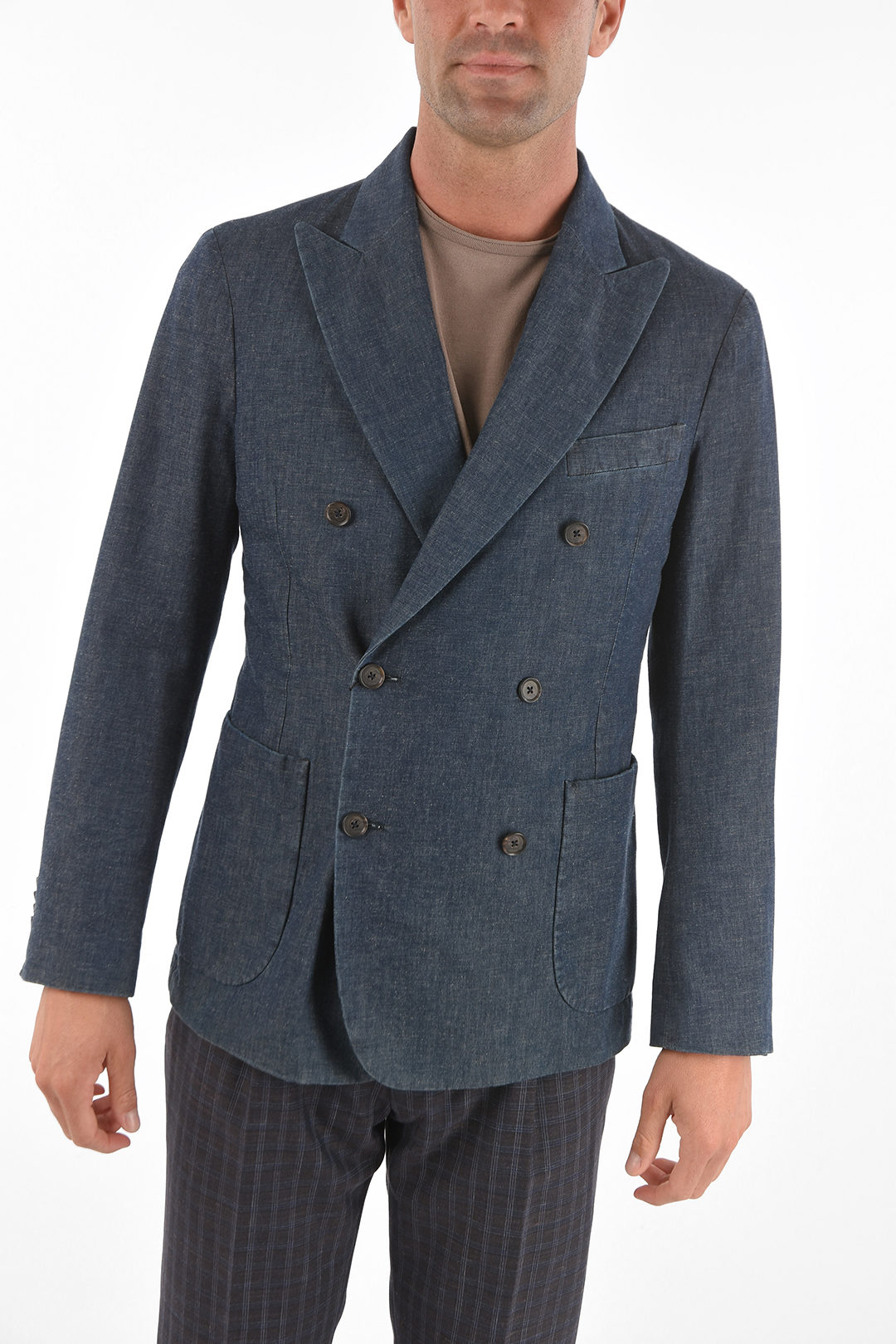 Cornier DOUBLE BREASTED JACKET Sサイズ Corneliani CC COLLECTION Double-Breasted Jacket with Two Vents