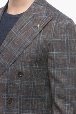 Corneliani CC COLLECTION Giacca REWARD In Tessuto Intrecciato con Spilla  Dorata uomo - Glamood Outlet