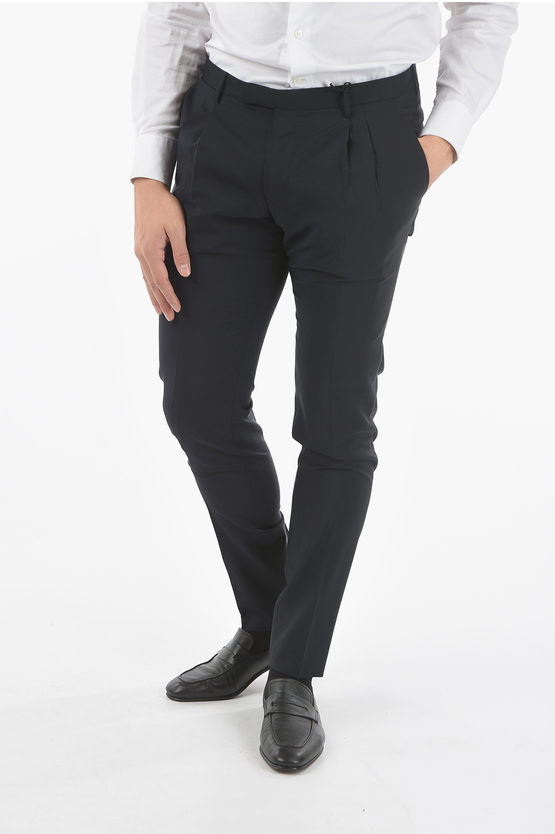Corneliani Cc Collection Double-pleat Reward Pants In Black