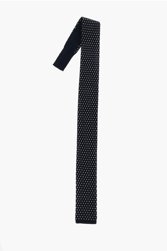 Corneliani Cc Collection Embroidered Cotton Tie In Black