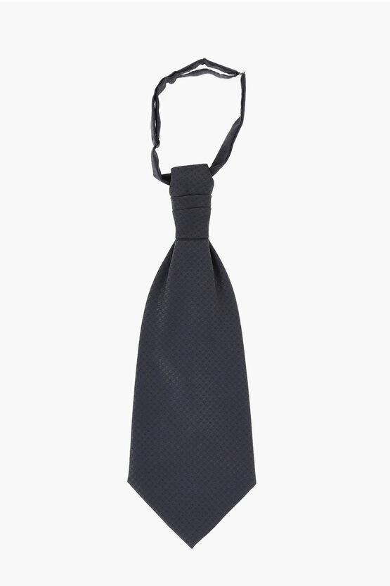 Corneliani Cc Collection Embroidered Virgin Wool Blend Ascot Tie