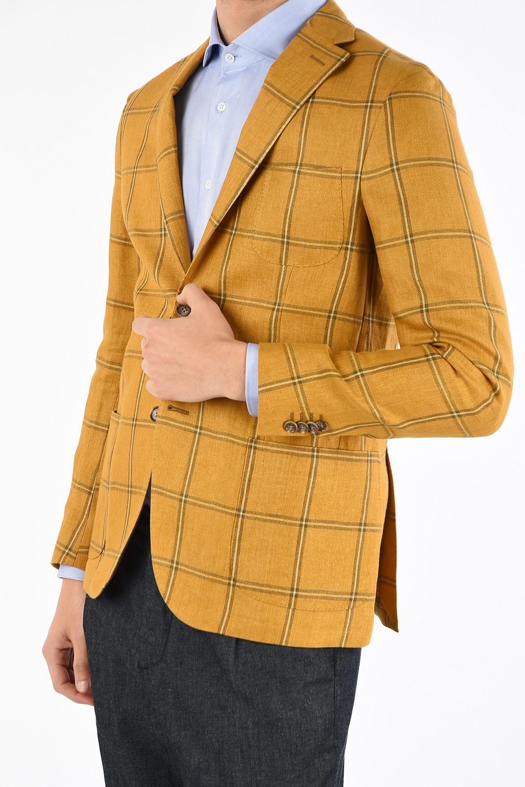 yellow check blazer