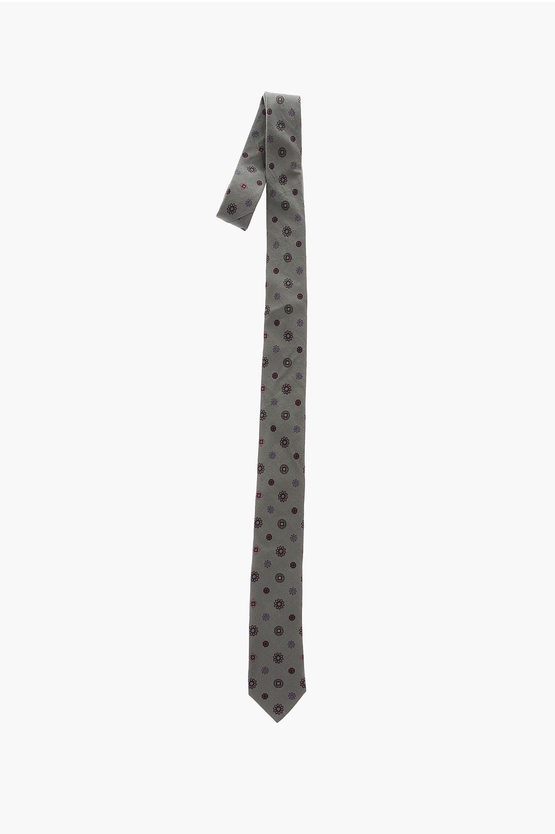 Corneliani Cc Collection Floral Patterned Silk Tie