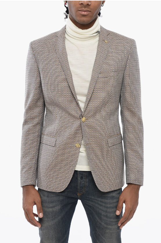 Shop Corneliani Cc Collection Geometric Patterned Half-lined Blazer