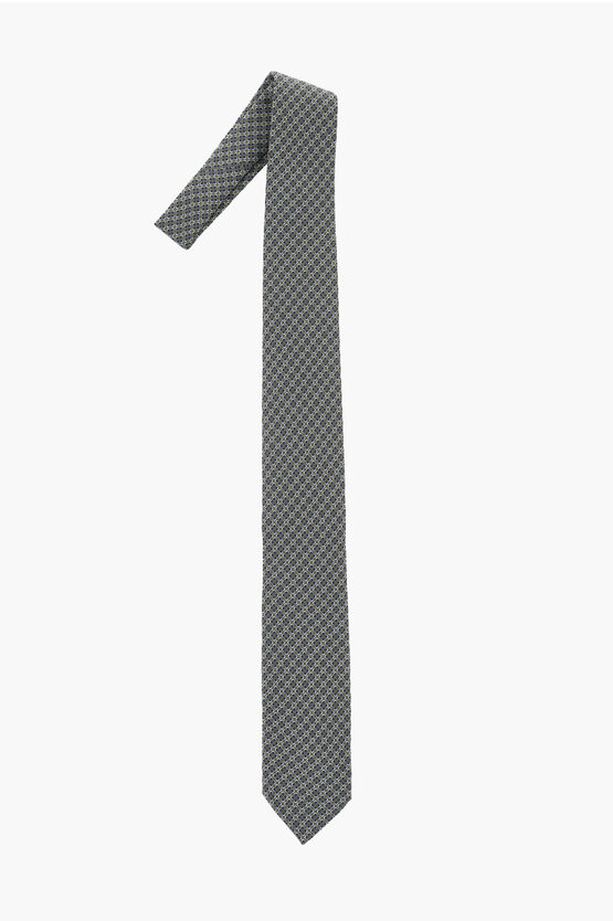 Corneliani Cc Collection Geometric Patterned Silk Tie