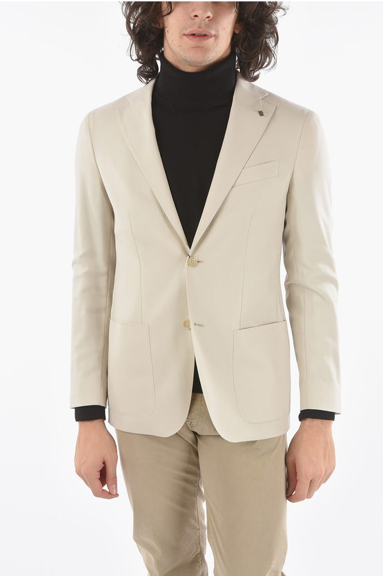 Shop Corneliani Cc Collection Half-lined Blazer With Sewn Pockets And Notch