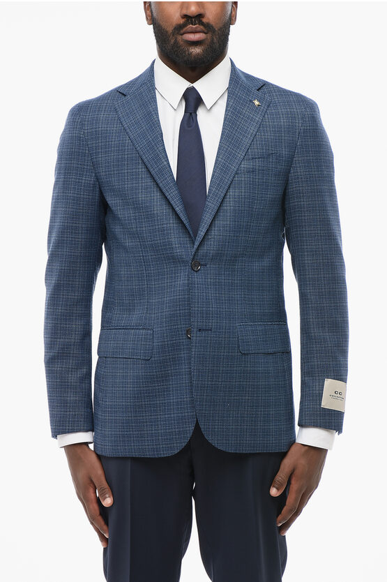 Corneliani Cc Collection Half-lined Refined Jacquard Wool Blazer Grösse 50