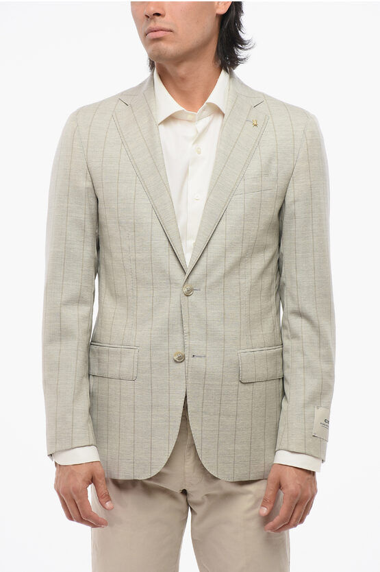 Corneliani Cc Collection Half-lined Refined Pinstriped Blazer