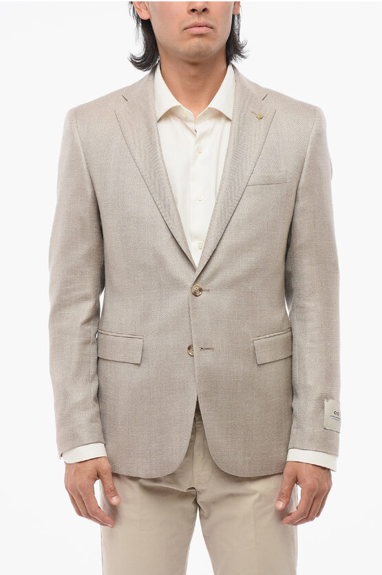 Corneliani Cc Collection Half-lined Refined Silk Blend Blazer