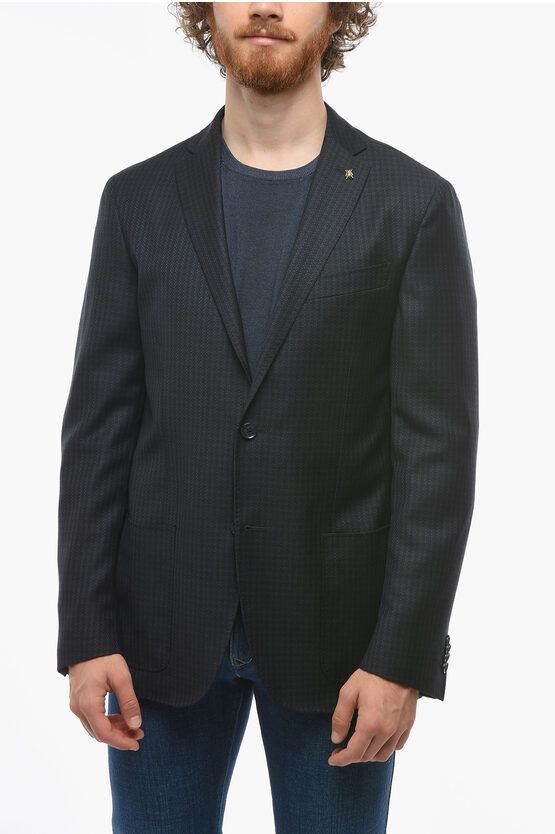Corneliani Cc Collection Half-lined Right Blazer With Patch Pockets In Black
