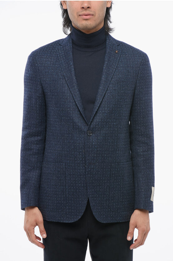 Corneliani Cc Collection Half-lined Right Jacquard Fabric Blazer