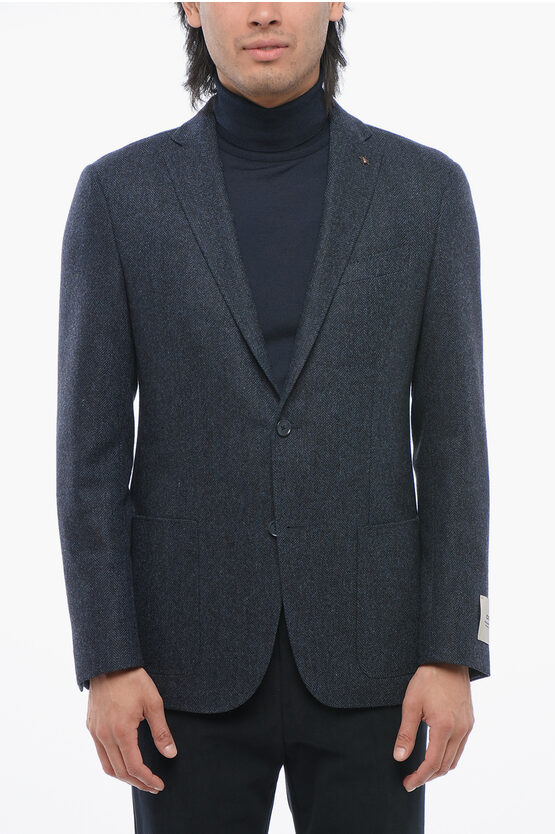 Corneliani Cc Collection Herringbone Right Blazer
