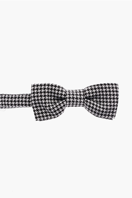 Corneliani Cc Collection Houndstooth Patterned Silk Bow Tie