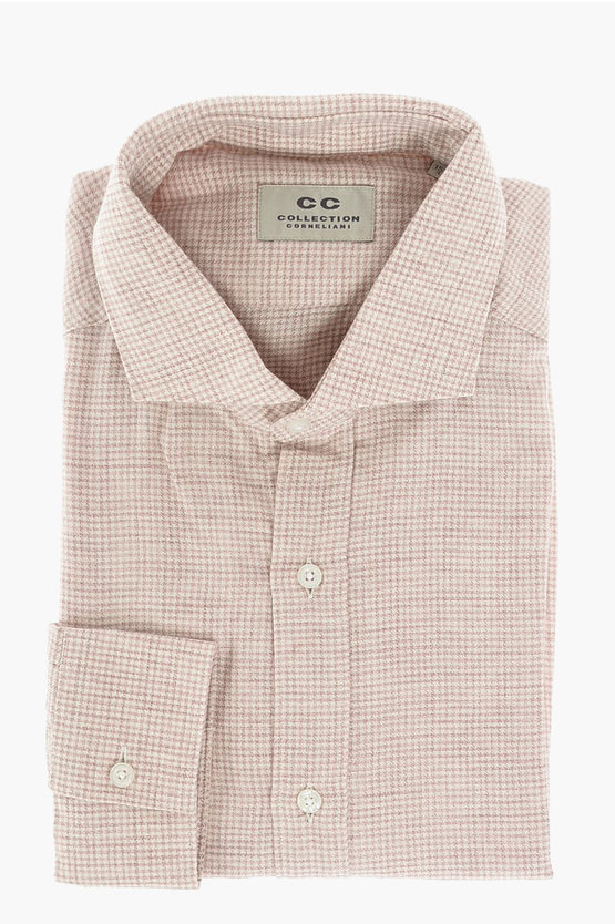 Shop Corneliani Cc Collection Houndstooth Wool And Cotton Shirt