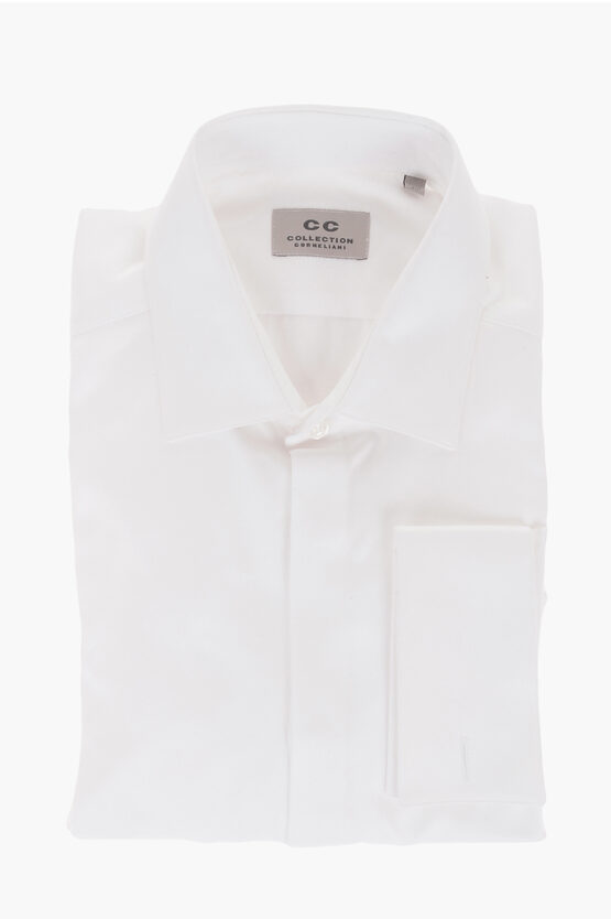Corneliani Cc Collection Jacquard Cotton Shirt With Standard Collar