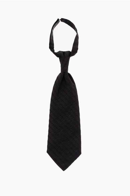 Corneliani Cc Collection Lurex Striped Ascot Tie In Black