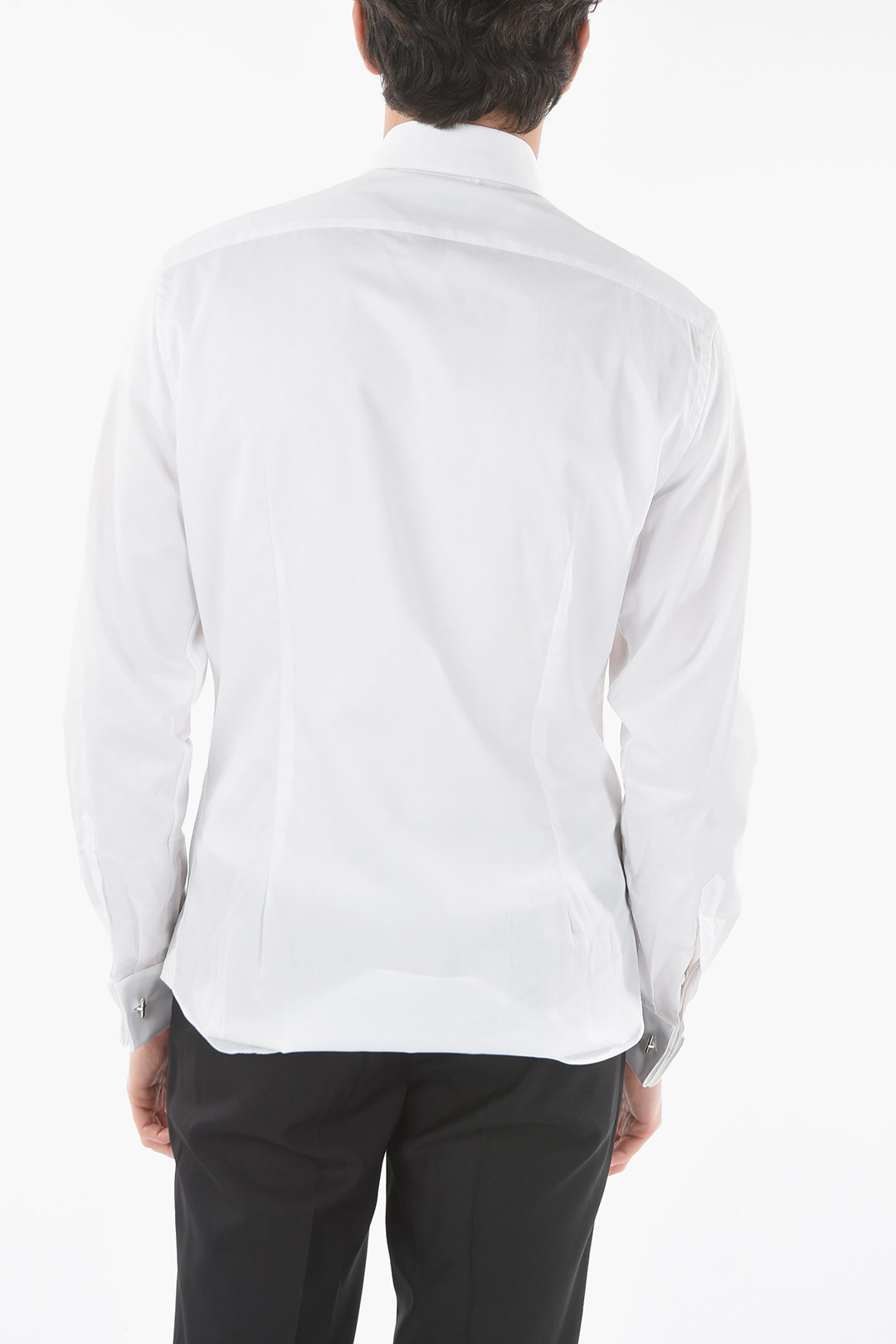 Corneliani CC COLLECTION Micro Checked Spread Collar Shirt men