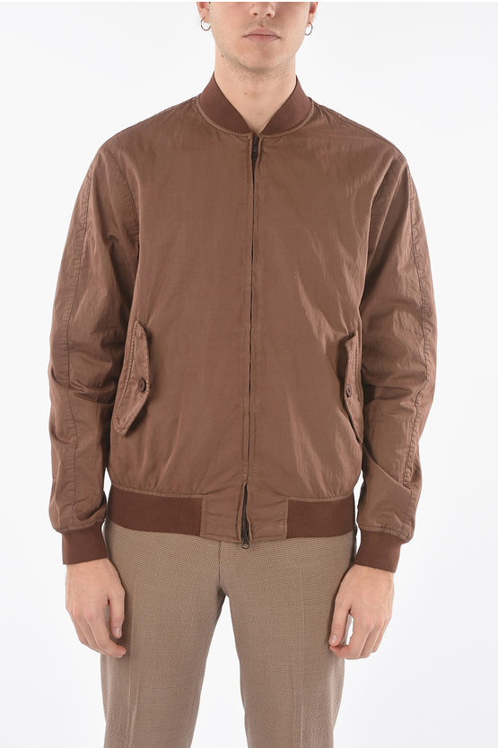 Corneliani Cc Collection O.wear 2-flap Pockets Lightweight Bomber In Brown