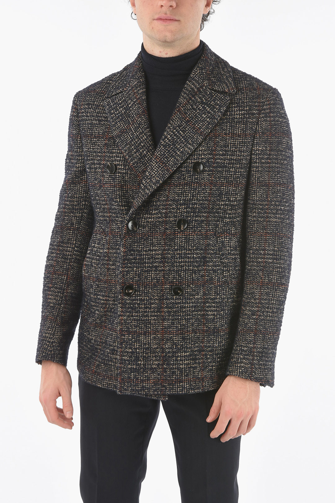 Corneliani CC COLLECTION O. WEAR Double-breasted DELTA Tweed Fabric ...