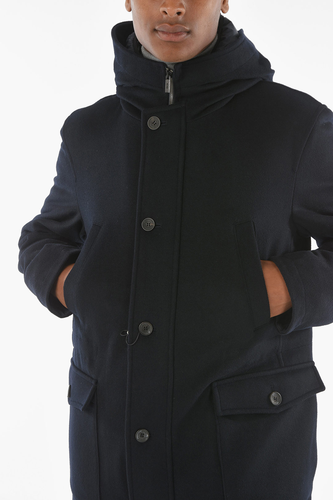 CC COLLECTION O.WEAR Quilted Hooded Coat with Removable Chest Piece