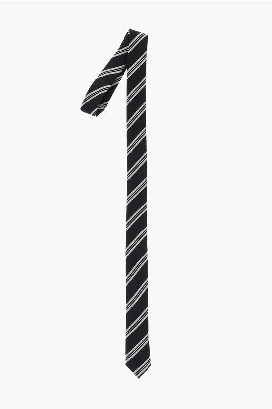 Corneliani Cc Collection Oblique Striped Silk Blend Tie