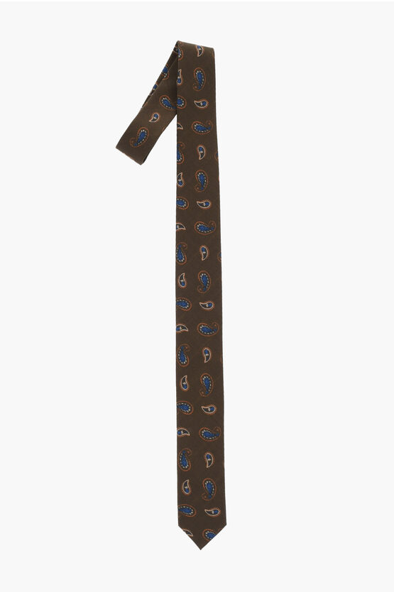 Corneliani Cc Collection Paisley Patterned Silk Tie