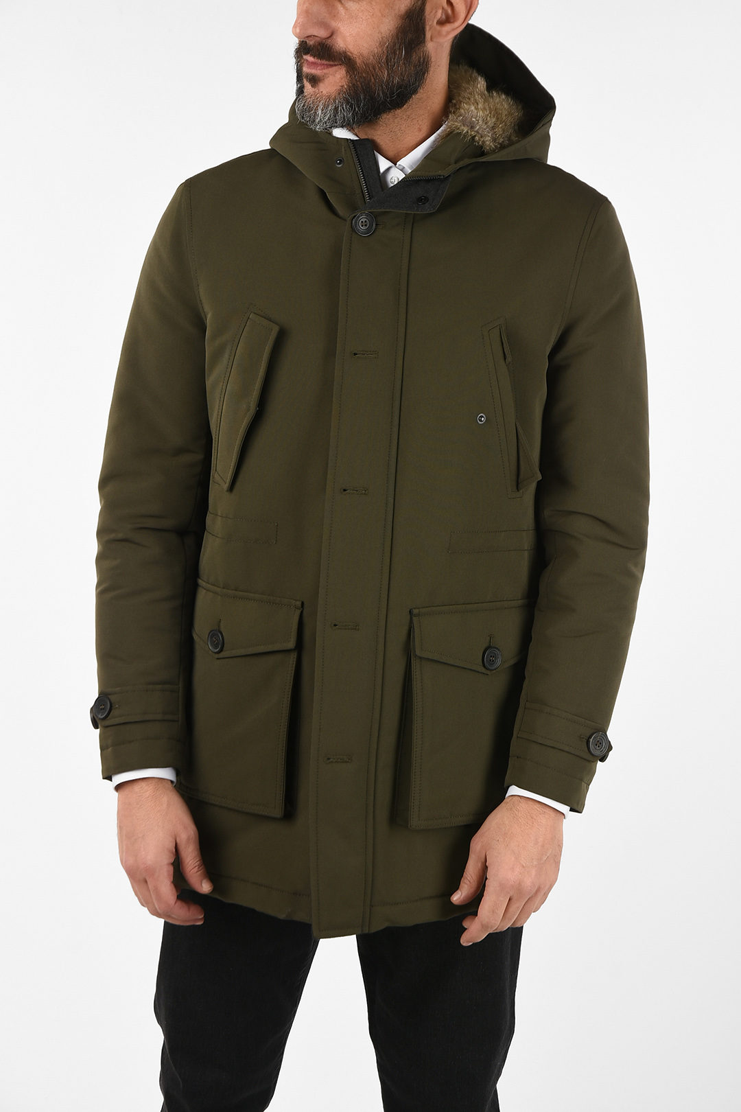 Corneliani CC COLLECTION Parka CANADA GROOSE with Faux Fur men - Glamood  Outlet