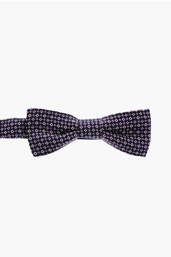 Shop Corneliani Cc Collection Patterned Silk Bow Tie