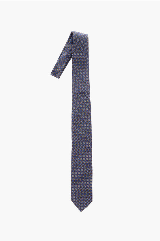 Corneliani Cc Collection Patterned Silk Tie In Gray