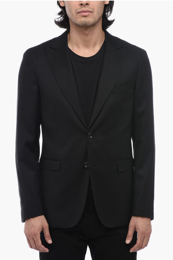 Shop Corneliani Cc Collection Peak Lapel Reaward Blazer