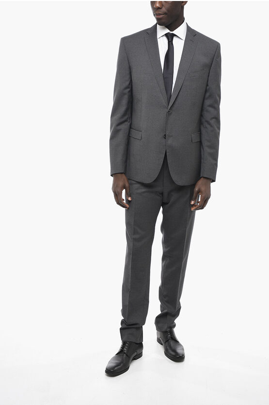 Corneliani Cc Collection Pinstriped Reset Virgin Wool Suit In Gray