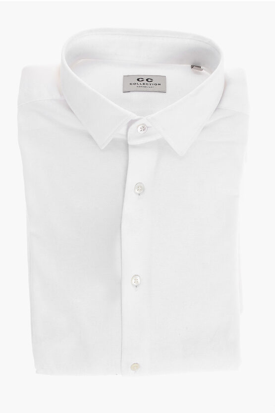 Corneliani Cc Collection Piquet Cotton Shirt With Standard Collar Grösse 39